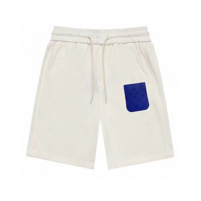 LV Shorts White Blue Pocket