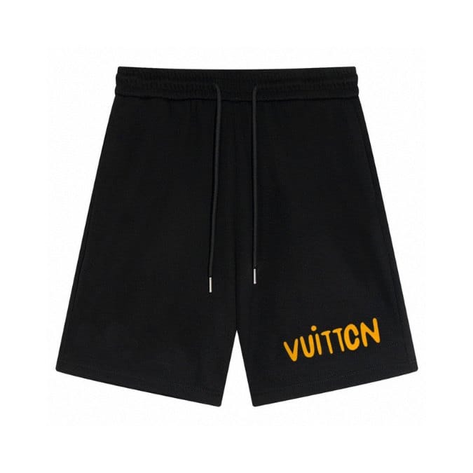 LV Shorts Black Yellow Logo