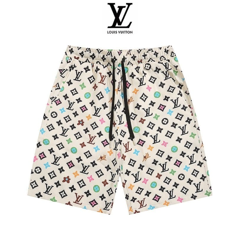 LV Shorts  Multicolor Monogram Print