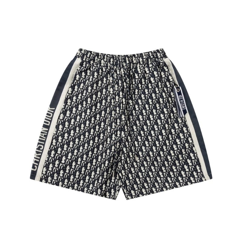 CD Shorts Monogram Navy Side Stripes