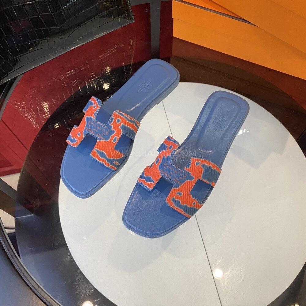 Sandalias Hermes - Oran Azul y naranja