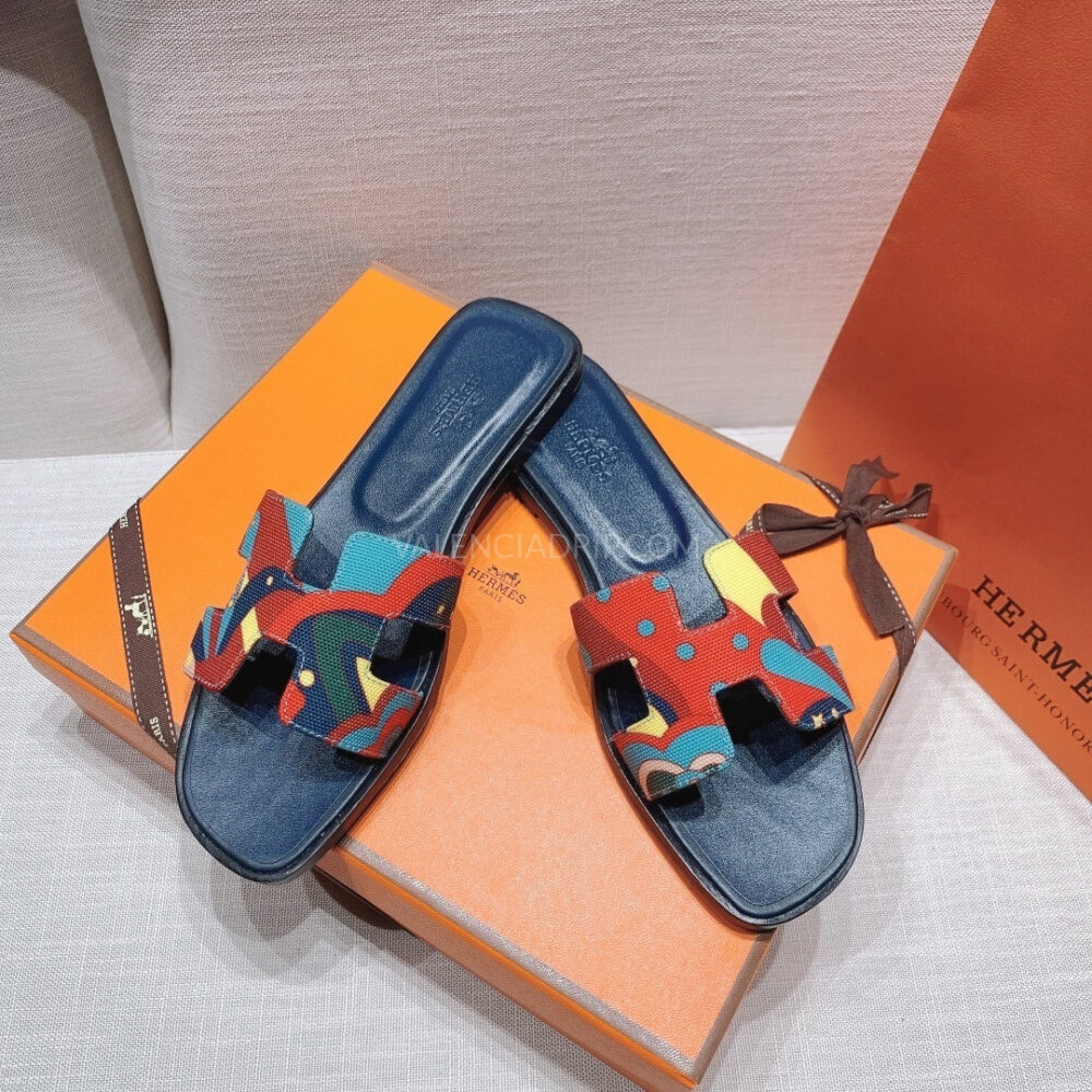 Sandalias Hermes - Oran estampado multicolor