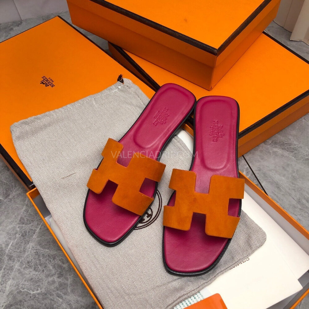 Sandalias Hermes - Oran Naranja y rosa