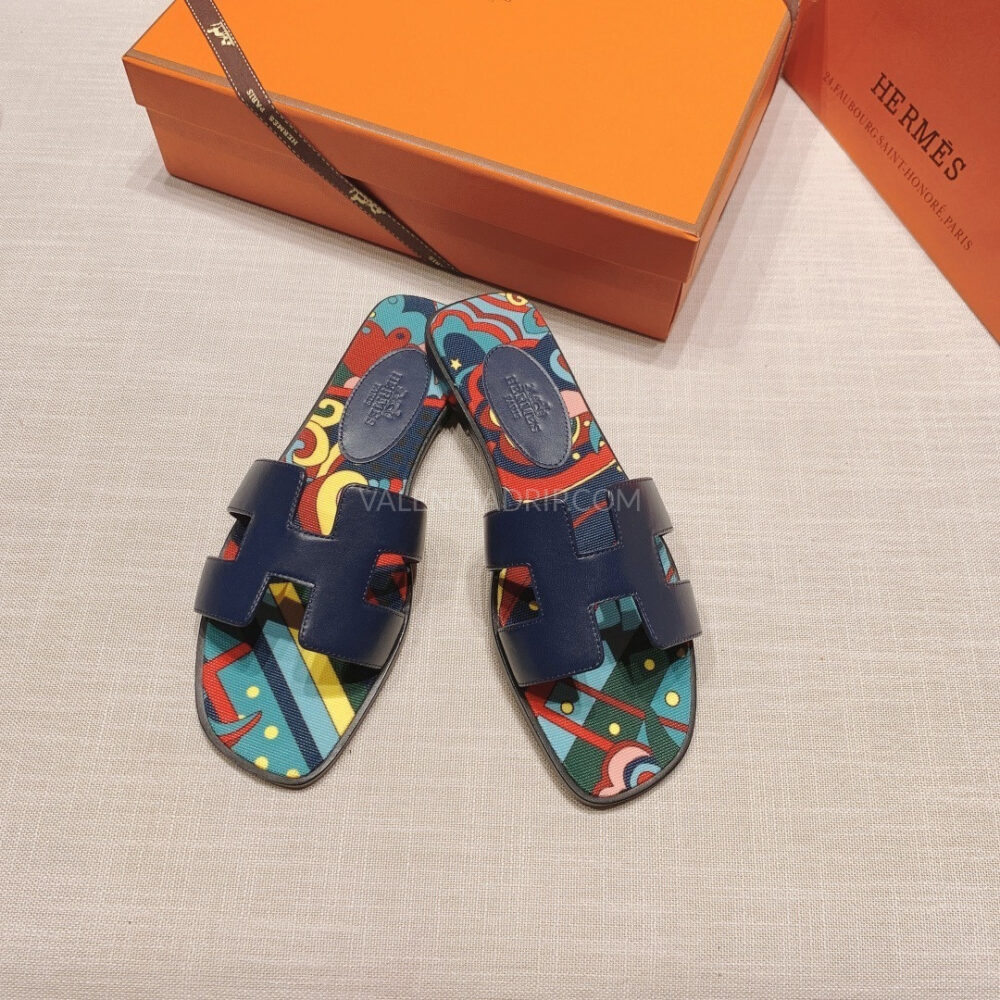 Sandalias Hermes - Oran estampado "Faubourg Rainbow"