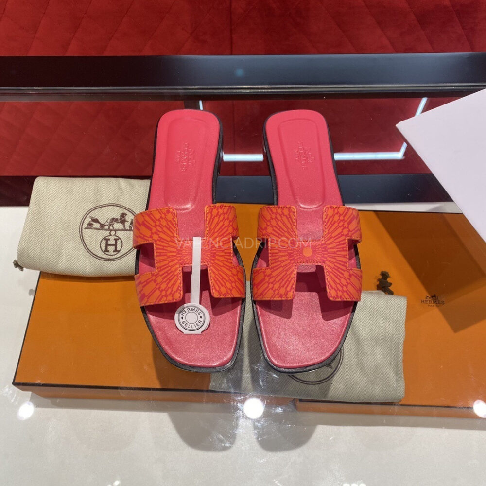 Sandalias Hermes - Oran Fucsia y naranja